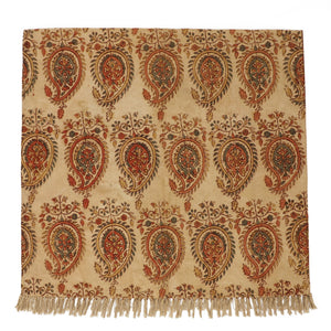 Large Cotton Yoga Mat - 5x3 feet Area Rug - Kalamkari Hand Block Printed - Cotton Area/Yoga Rug - Handwoven Cotton Carpet