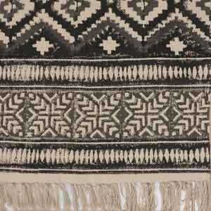 Large Yoga Mat 6x 4 feet for Yoga, Pilates, Fitness, and Meditation - (Handwoven Area Rug, Mat, Dhurrie, Hand Block-Printed Rug)