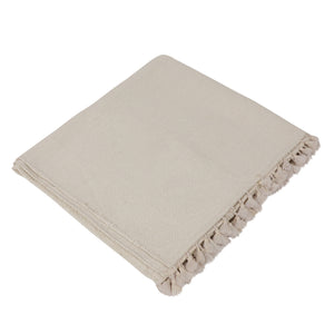 6 by 4 Feet Large Area Cotton Yoga Rug - Handwoven Natural White Cotton Rug, Organic White Ivory Cotton Rug - Cotton Carpet - Made in India