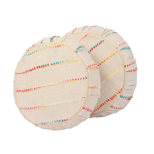Yoga Meditation Cushion | Handwoven Handmade Round Zafu Pillow |Zipped Cover |Washable| Portable - Marrakesh - Filling Options