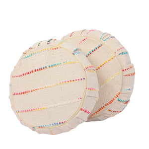 Yoga Meditation Cushion | Handwoven Handmade Round Zafu Pillow |Zipped Cover |Washable| Portable - Marrakesh - Filling Options