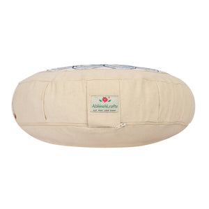 Yoga Meditation Cushion - 16 Inch Extra Large - Istanbul | Handmade Round Zafu Pillow |Zipped Cover |Washable| Portable - Filling Options