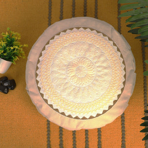 Yoga Meditation Cushion - 16 Inch Extra Large - Seoul | Handmade Round Zafu Pillow |Zipped Cover |Washable| Portable - Filling Options