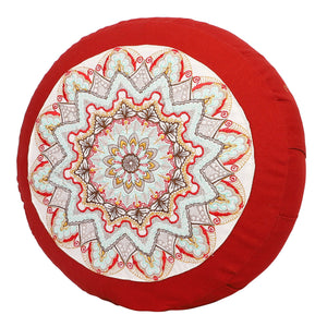 Yoga Meditation Cushion - 16 Inch Extra Large - Seville | Handmade Round Zafu Pillow |Zipped Cover |Washable| Portable - Filling Options