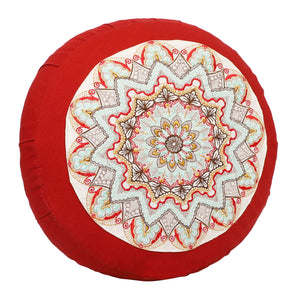 Yoga Meditation Cushion - 16 Inch Extra Large - Seville | Handmade Round Zafu Pillow |Zipped Cover |Washable| Portable - Filling Options