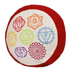 Yoga Meditation Cushion - 16 Inch Extra Large - Rome | Handmade Round Zafu Pillow |Zipped Cover |Washable| Portable - Filling Options