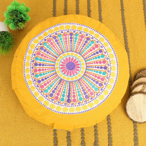 Yoga Meditation Cushion - 16 Inch Extra Large - Venice | Handmade Round Zafu Pillow |Zipped Cover |Washable| Portable - Filling Options