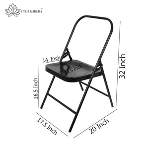 Iyenger Yoga Chair (Black) - Excellent Prop for Yoga Poses - Yoga Chair with Carry Bag, for Continnum Body Movement, Enhanced Practice