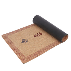 Hand Block Printed Cork Yoga Mat – Garden of Five Senses
