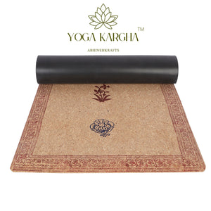 Hand Block Printed Cork Yoga Mat – Garden of Five Senses