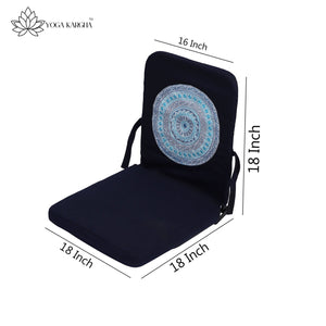 YogaKargha Foldable & Portable Meditation Chair - Kneeling, Sitting Down Chair, Ergonomic Meditation Low Seat - Indie Indigo