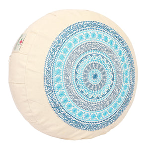 Yoga Meditation Cushion - 16 Inch Extra Large - Prague | Handmade Round Zafu Pillow |Zipped Cover |Washable| Portable - Filling Options