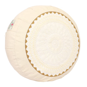 Yoga Meditation Cushion - 16 Inch Extra Large - Seoul | Handmade Round Zafu Pillow |Zipped Cover |Washable| Portable - Filling Options