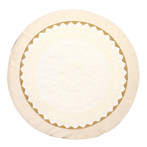 Yoga Meditation Cushion - 16 Inch Extra Large - Seoul | Handmade Round Zafu Pillow |Zipped Cover |Washable| Portable - Filling Options