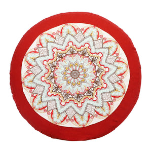 Yoga Meditation Cushion - 16 Inch Extra Large - Seville | Handmade Round Zafu Pillow |Zipped Cover |Washable| Portable - Filling Options