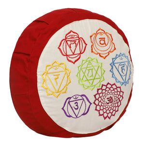 Yoga Meditation Cushion - 16 Inch Extra Large - Rome | Handmade Round Zafu Pillow |Zipped Cover |Washable| Portable - Filling Options