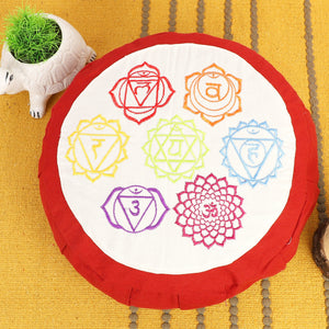 Yoga Meditation Cushion - 16 Inch Extra Large - Rome | Handmade Round Zafu Pillow |Zipped Cover |Washable| Portable - Filling Options