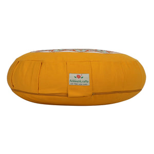 Yoga Meditation Cushion - 16 Inch Extra Large - Stockholm | Handmade Round Zafu Pillow |Zipped Cover |Washable| Portable - Filling Options