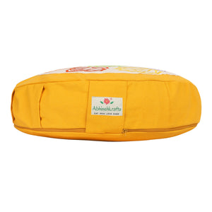 Yoga Meditation Cushion - 16 Inch Extra Large - Berlin | Handmade Round Zafu Pillow |Zipped Cover |Washable| Portable - Filling Options