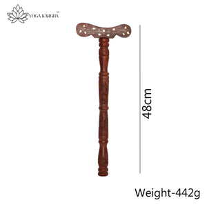 Yoga Danda, Meditation Staff, Meditation Support Staff, Meditation Stick, T shape wooden Meditation Prop, Wood Arm Rest for Meditation, Japa