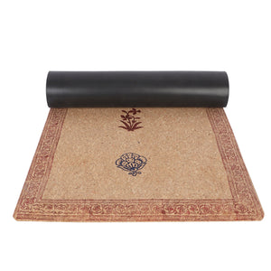 Hand Block Printed Cork Yoga Mat – Garden of Five Senses