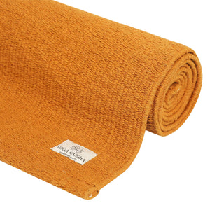 Moon Light Organic Cotton Yoga Mat | Handwoven, Anti-Skid Option | Celestial Moon Phases, Mustard or Black | Eco-Friendly & Gift Ready