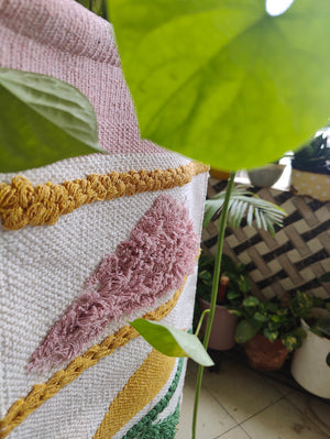 YogaKargha Handwoven Wall Rug, Wall Tapestry, Wall Hanging, Woven Wall Art Home Decor - Made with Upcycled Yarn - Love in Tokyo