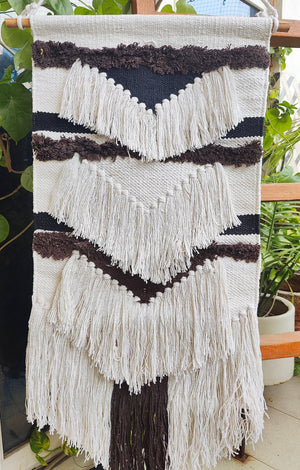 YogaKargha Handwoven Wall Rug, Tapestry, Wall Hanging, Woven Wall Art Home Decor - Made with Upcycled Yarn - City of Kings Lima