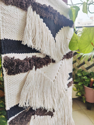 YogaKargha Handwoven Wall Rug, Tapestry, Wall Hanging, Woven Wall Art Home Decor - Made with Upcycled Yarn - City of Kings Lima