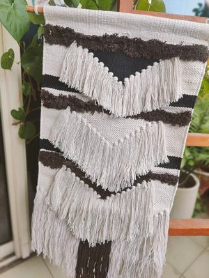 YogaKargha Handwoven Wall Rug, Tapestry, Wall Hanging, Woven Wall Art Home Decor - Made with Upcycled Yarn - City of Kings Lima