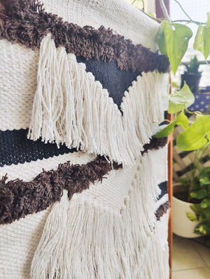 YogaKargha Handwoven Wall Rug, Tapestry, Wall Hanging, Woven Wall Art Home Decor - Made with Upcycled Yarn - City of Kings Lima