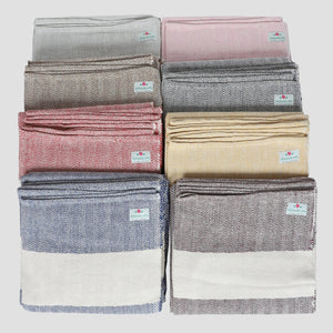 Handwoven Herringbone Organic Cotton Blanket for Yoga and Meditation