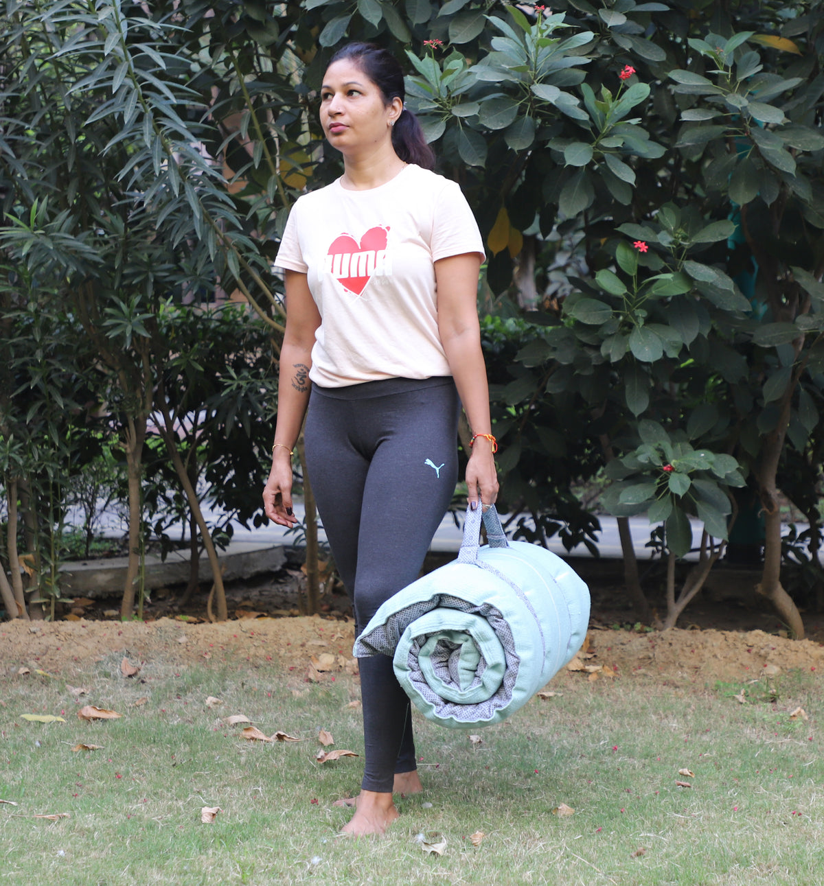 Restorative Organic Cotton Yoga Mat – 2-in-1 Multifunctional Mat for Joint & Knee Support