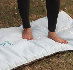 Restorative Multifunctional Organic Cotton Yoga Mat for Knee & Joint Pain, Padded Yoga Mat, Yoga Mat with Cushioning