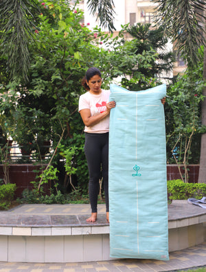 Restorative Multifunctional Organic Cotton Yoga Mat for Knee & Joint Pain, Padded Yoga Mat, Yoga Mat with Cushioning