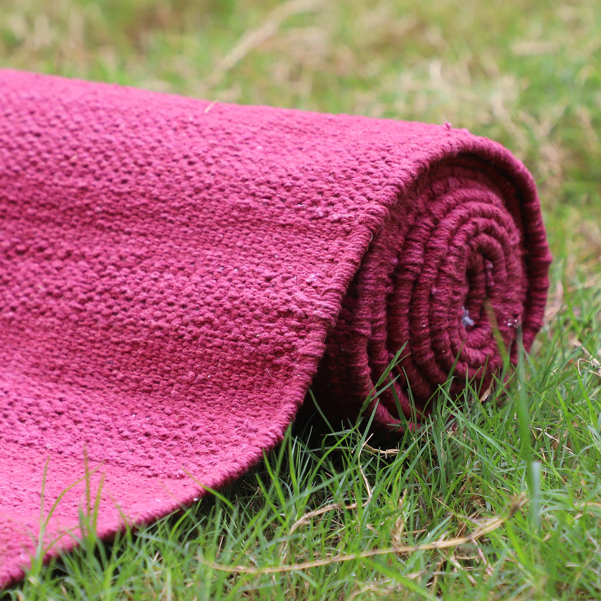 Organic Cotton Amrit Yoga Mat - Handwoven • Machine Washable • Optional Anti-Skid Backing