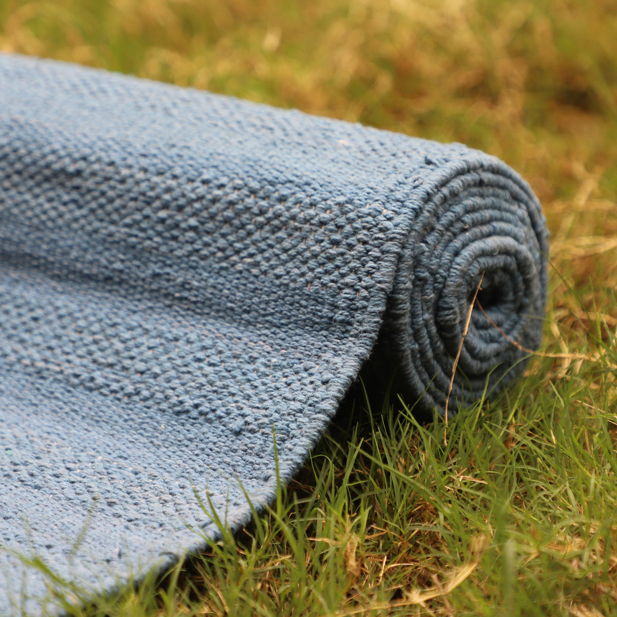 Organic Cotton Amrit Yoga Mat - Handwoven • Machine Washable • Optional Anti-Skid Backing