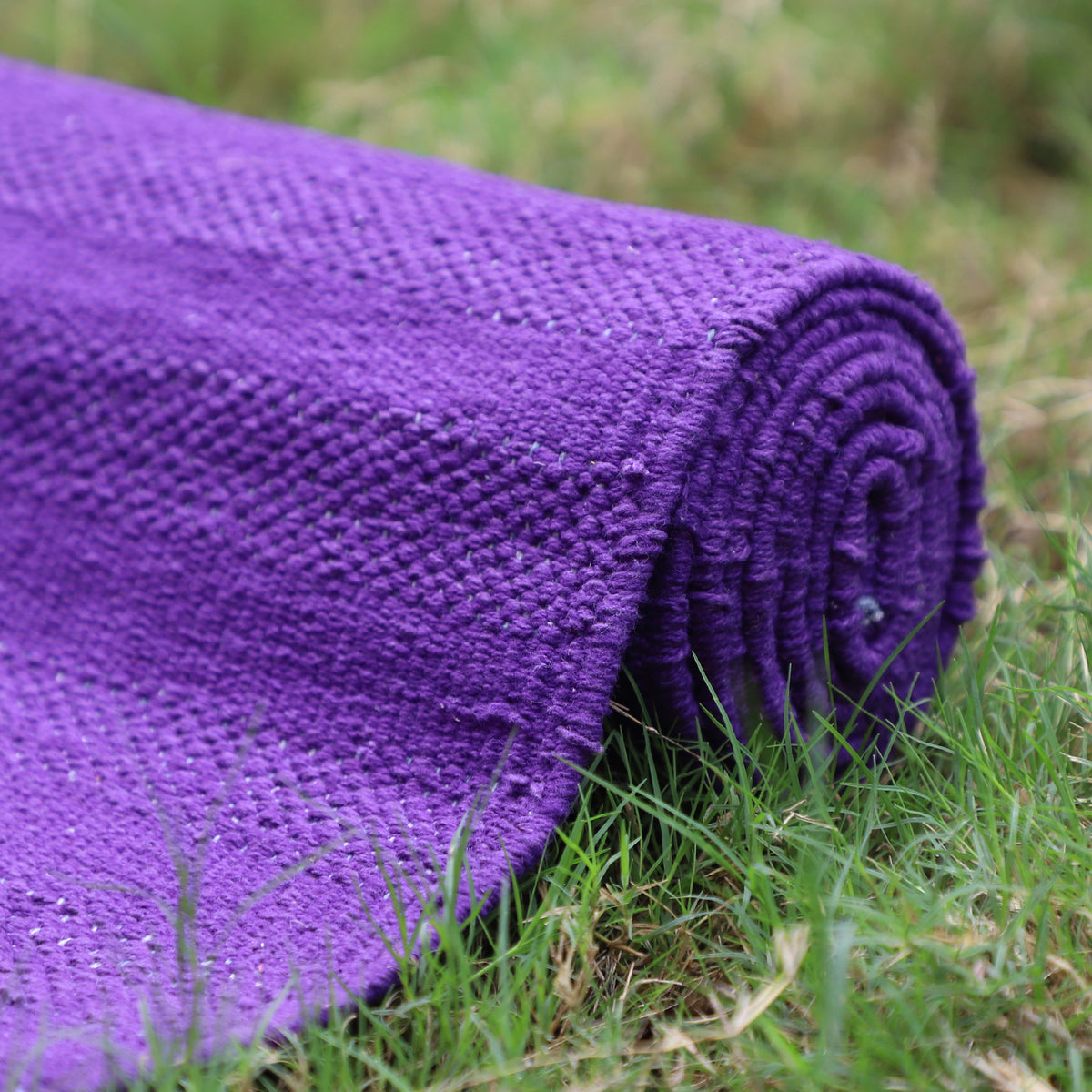 Organic Cotton Amrit Yoga Mat - Handwoven • Machine Washable • Optional Anti-Skid Backing