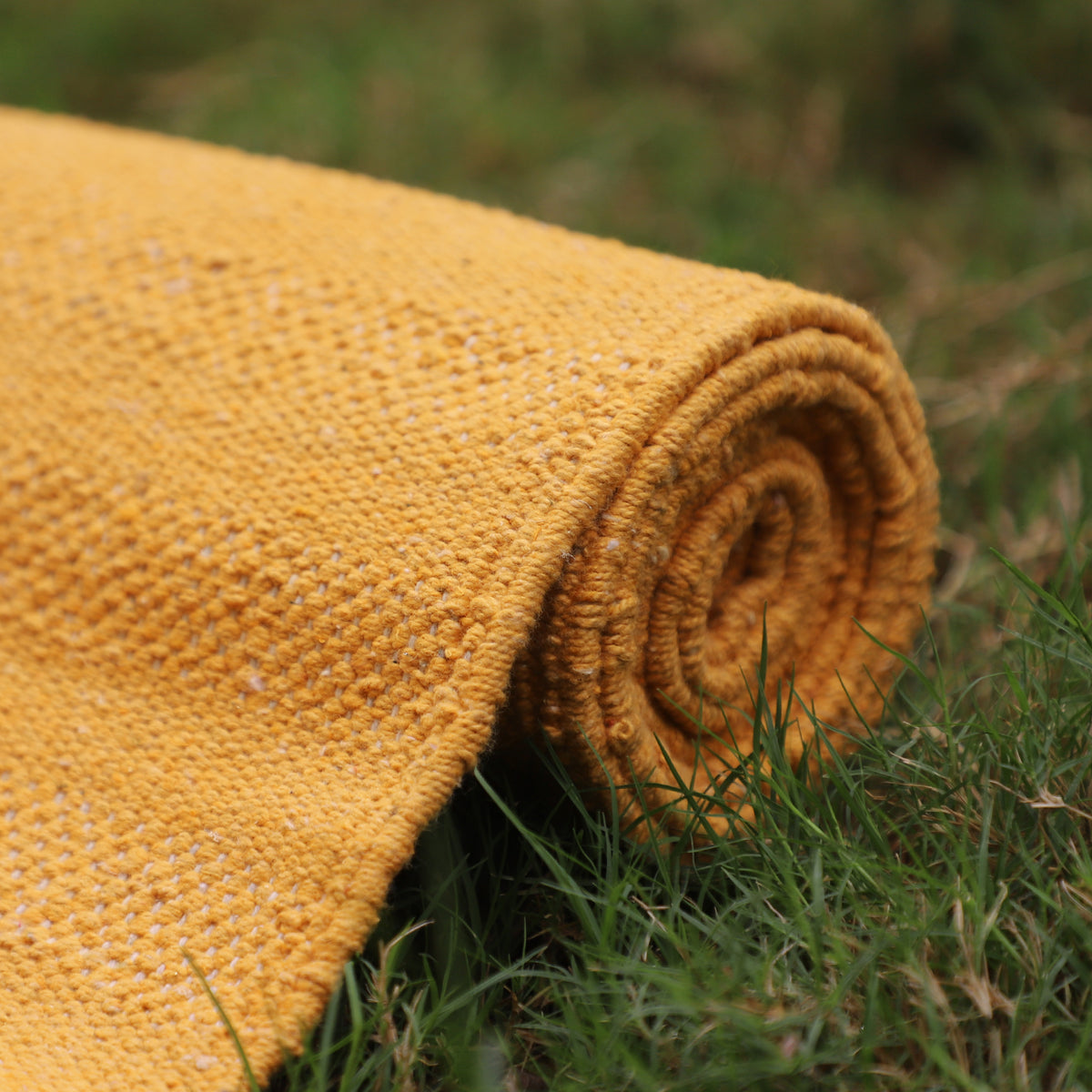Organic Cotton Amrit Yoga Mat - Handwoven • Machine Washable • Optional Anti-Skid Backing