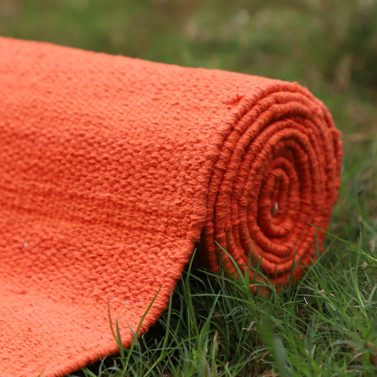 Organic Cotton Amrit Yoga Mat - Handwoven • Machine Washable • Optional Anti-Skid Backing