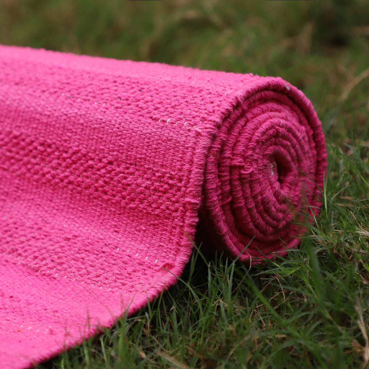 Organic Cotton Amrit Yoga Mat - Handwoven • Machine Washable • Optional Anti-Skid Backing