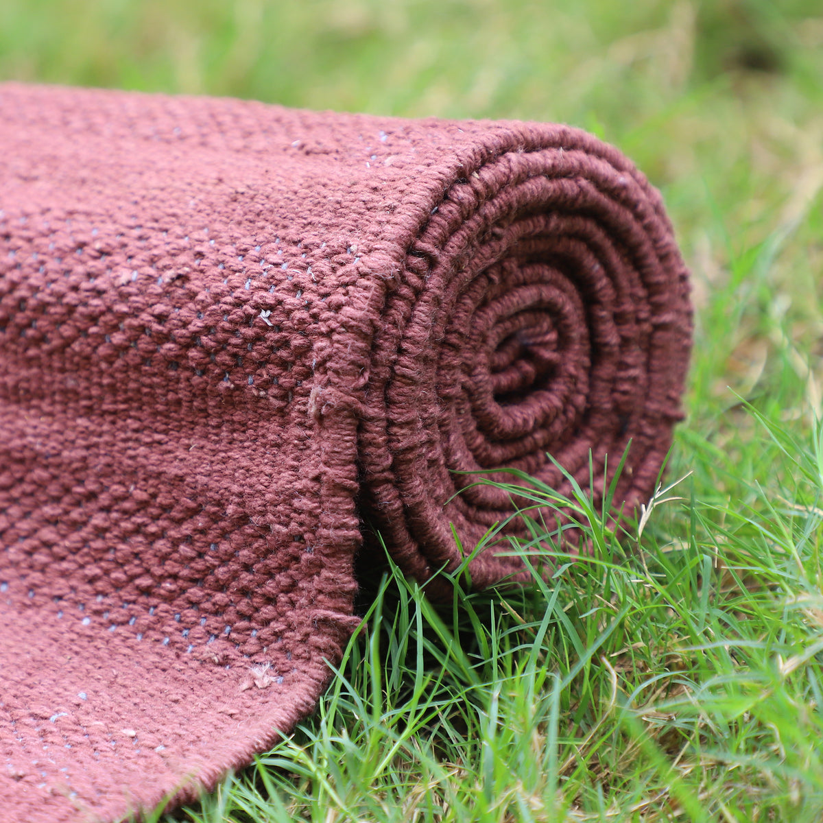Organic Cotton Amrit Yoga Mat - Handwoven • Machine Washable • Optional Anti-Skid Backing