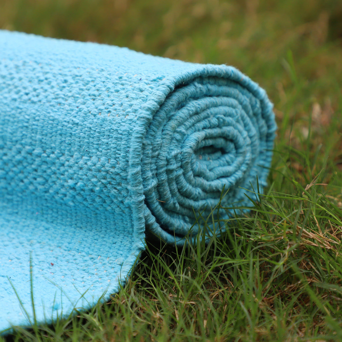 Organic Cotton Amrit Yoga Mat - Handwoven • Machine Washable • Optional Anti-Skid Backing