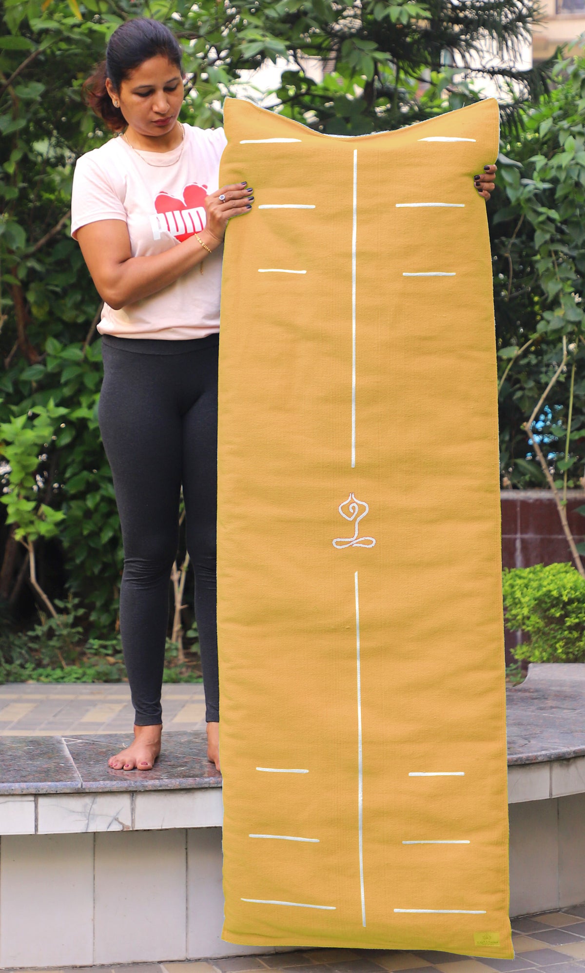 Restorative Organic Cotton Yoga Mat – 2-in-1 Multifunctional Mat for Joint & Knee Support