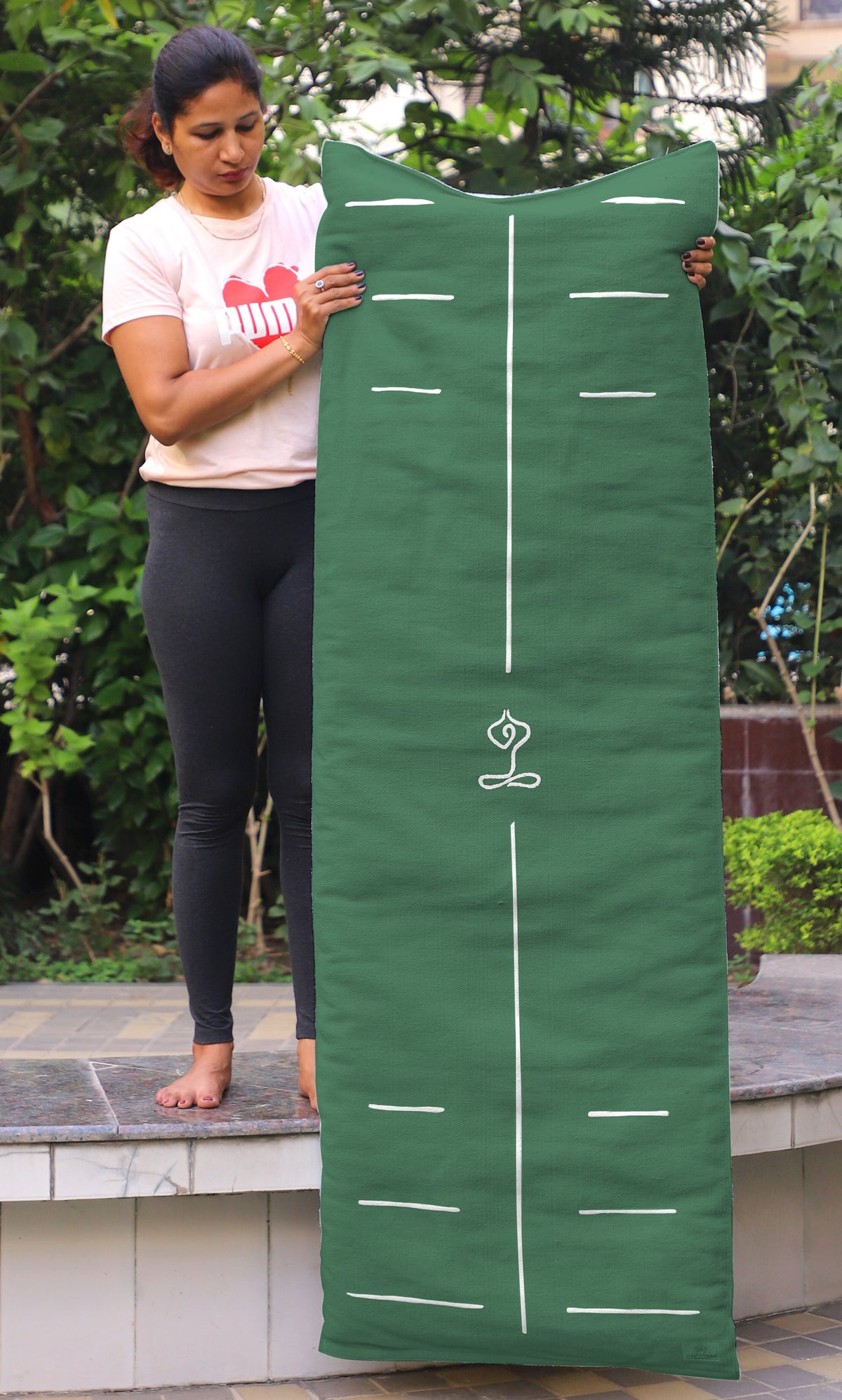 Restorative Organic Cotton Yoga Mat – 2-in-1 Multifunctional Mat for Joint & Knee Support