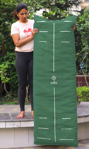 Restorative Multifunctional Organic Cotton Yoga Mat for Knee & Joint Pain, Padded Yoga Mat, Yoga Mat with Cushioning