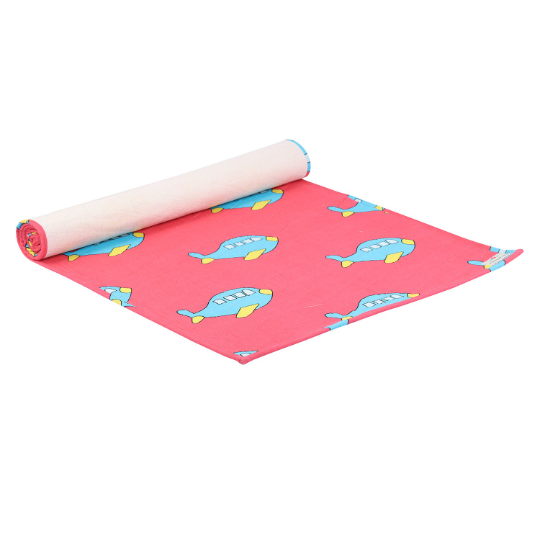 Organic Cotton Kids Yoga Mat - Aeroplane Print