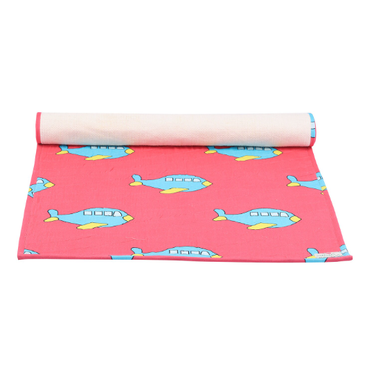 Organic Cotton Kids Yoga Mat - Aeroplane Print