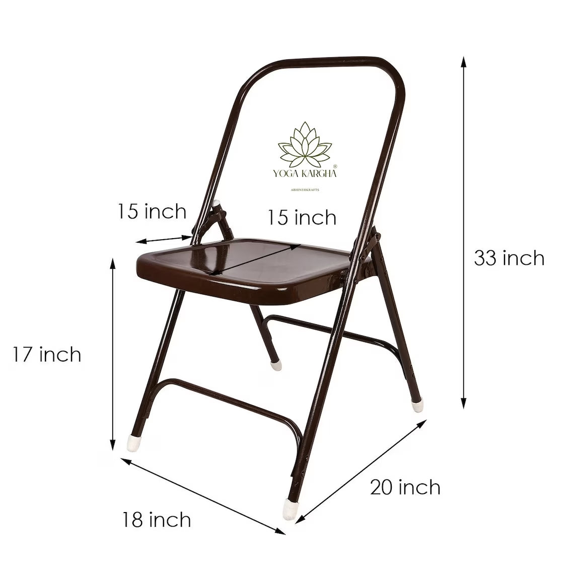 Iyenger Yoga Chair, Backless, Excellent Prop for Yoga Poses for Continuum Body Movement & Enhanced Practice, With Option for Cotton Blankets