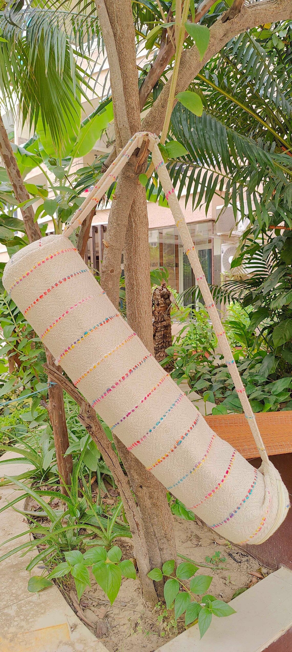 Handmade Upcycled Yoga Mat Bag Made With Upcycled Handwoven Fabric - Morocco